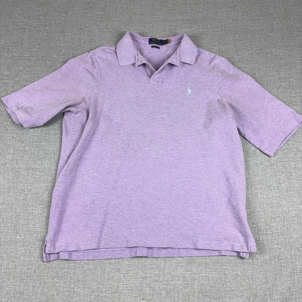 Polo Ralph Lauren Polo Shirt Mens L Purple Classic Fit Cotton Short Sleeve Logo